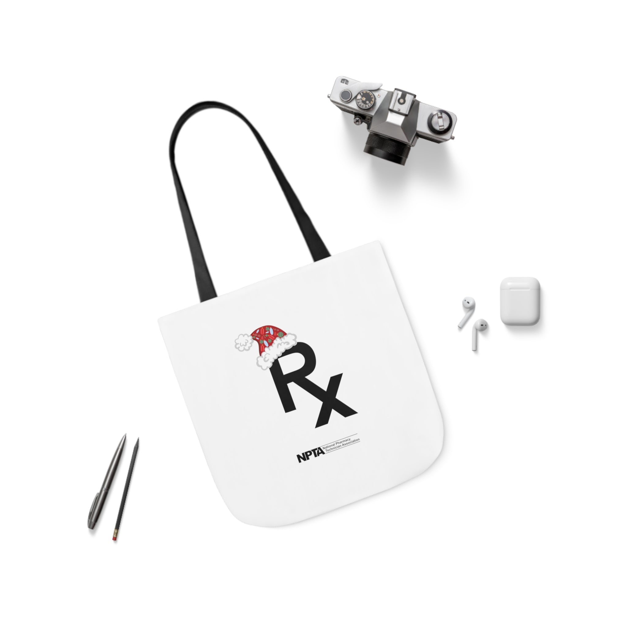 Rx Santa Hat (White) - Polyester Canvas Tote Bag