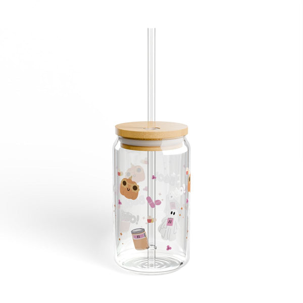 Groovy Rx Ghost & Pumpkin Pattern Sipper Glass // Halloween