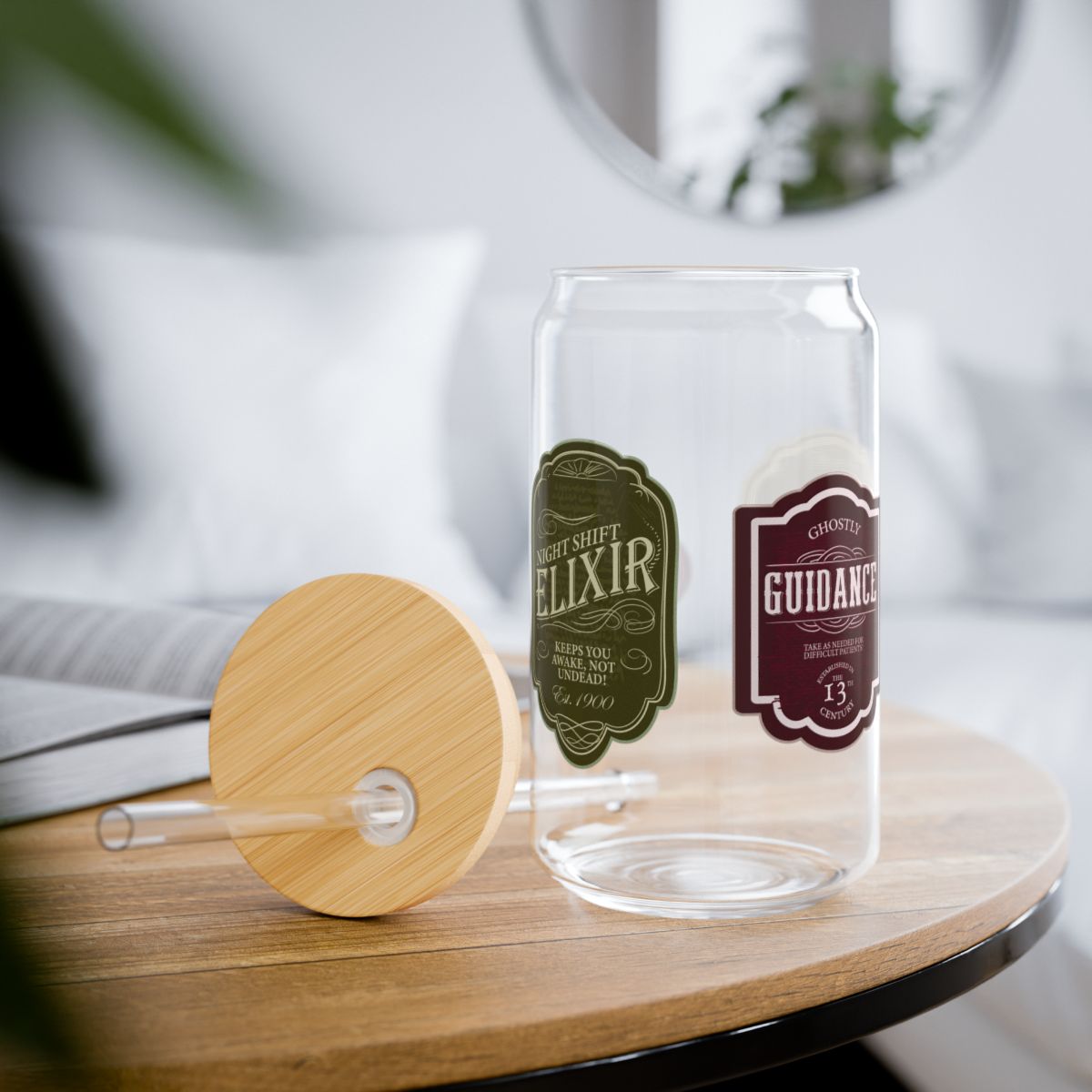 Apothecary Labels Sipper Glass // Halloween