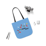 Merry Rxmas Polyester Canvas Tote Bag (Blue)