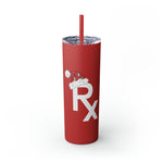 Rx Santa Hat - Skinny Tumbler with Straw, 20oz