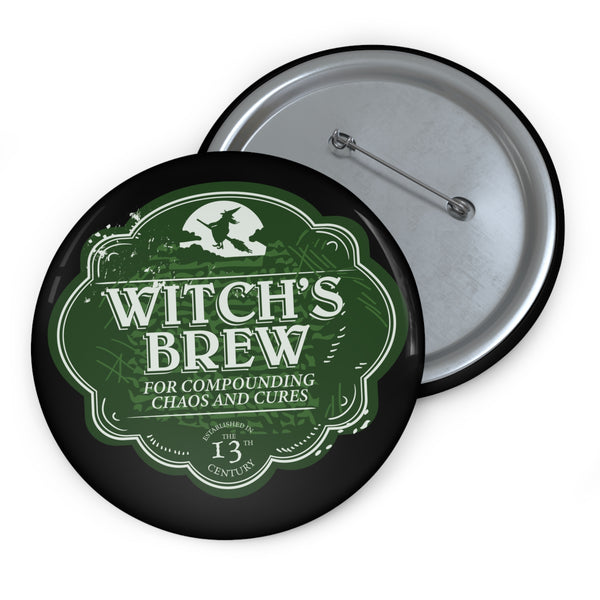 Witches Brew Green Pin - Black // Halloween