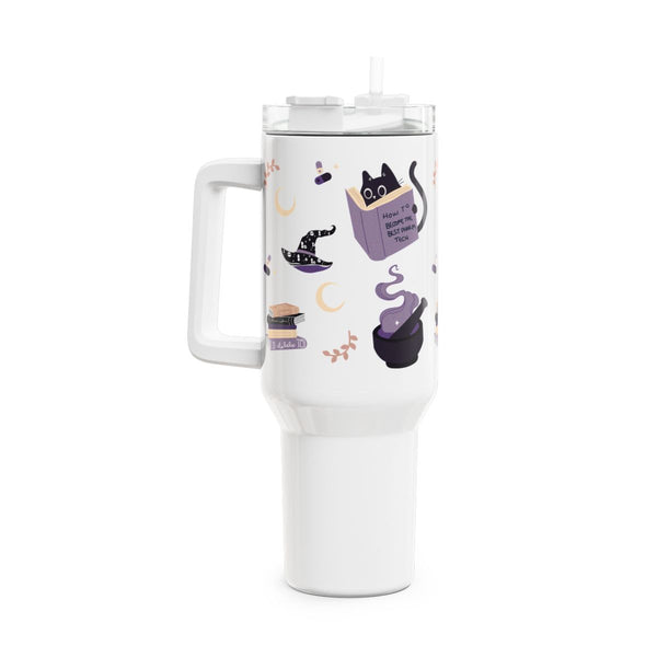 Witchy Pharm Tech Cat Pattern Tumbler, 40oz // Halloween
