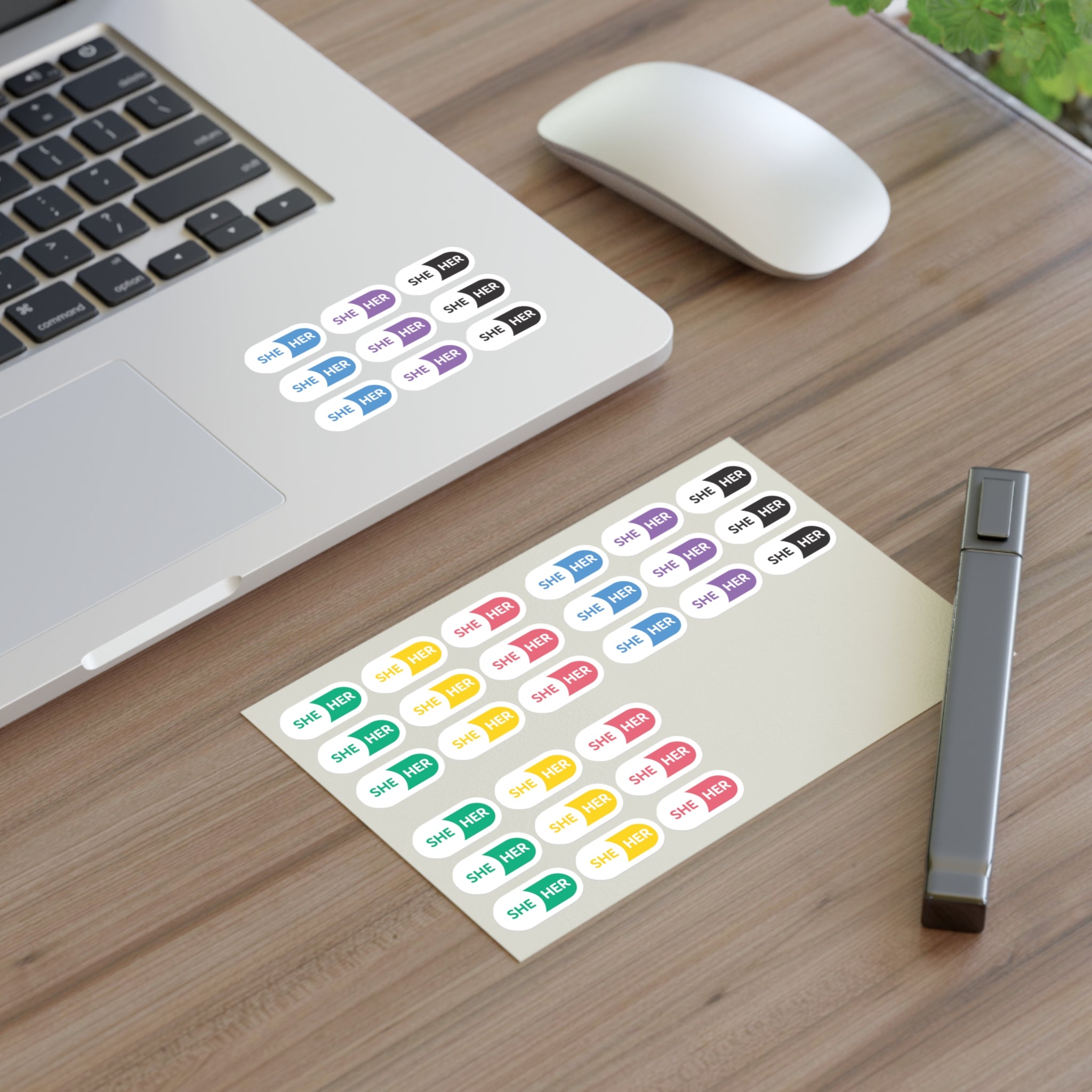 She/Her Pronoun Stickers for Badge - Pharmacy Pills - Sticker Sheet