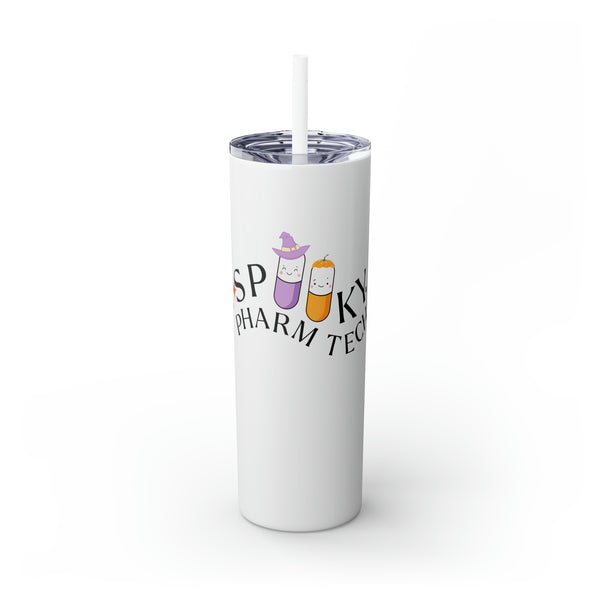 Spooky Pharm Tech Skinny Tumbler with Straw, 20oz