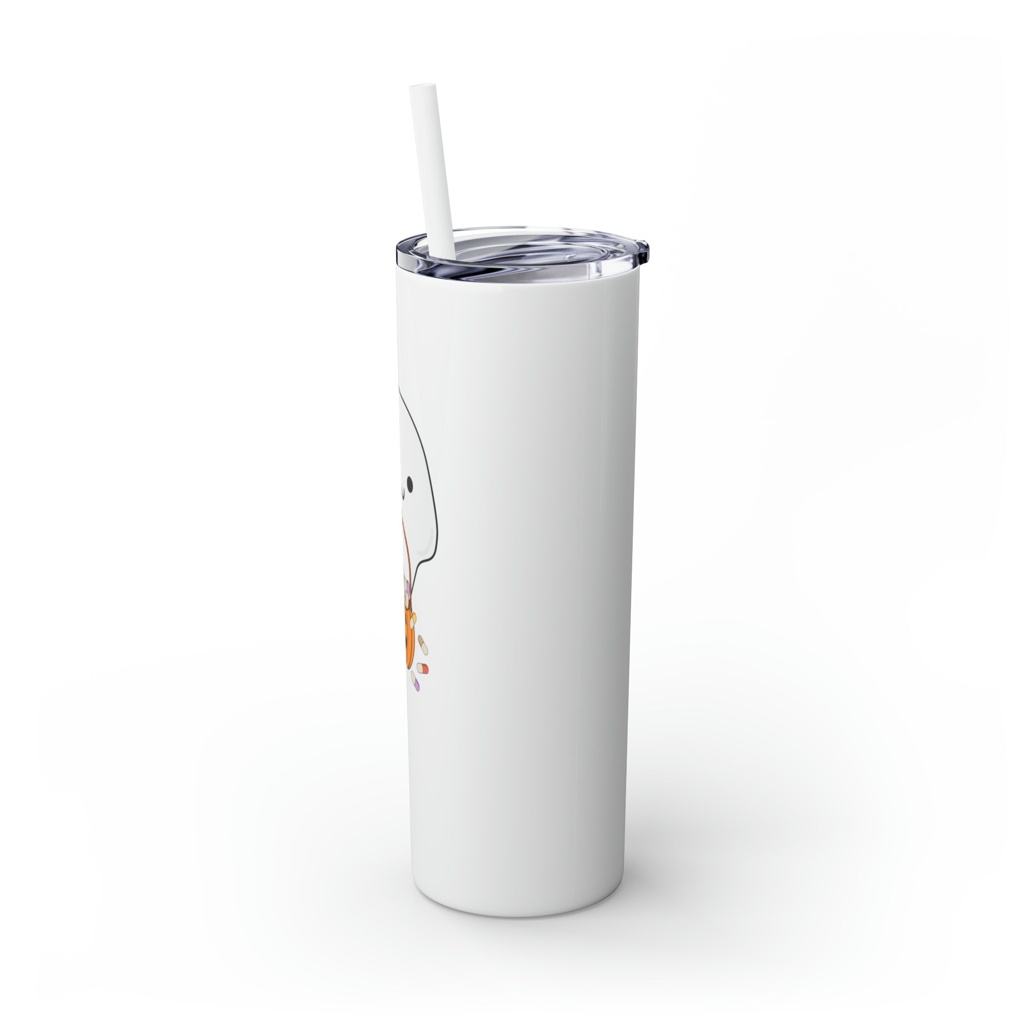 Ghost Trick or Treat Skinny Tumbler with Straw, 20oz
