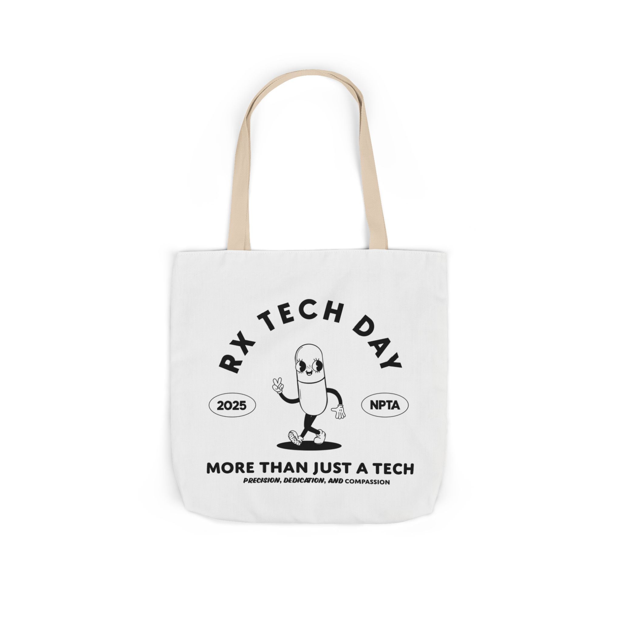 RxTech Day 2025 Pill Mascot - Polyester Canvas Tote Bag