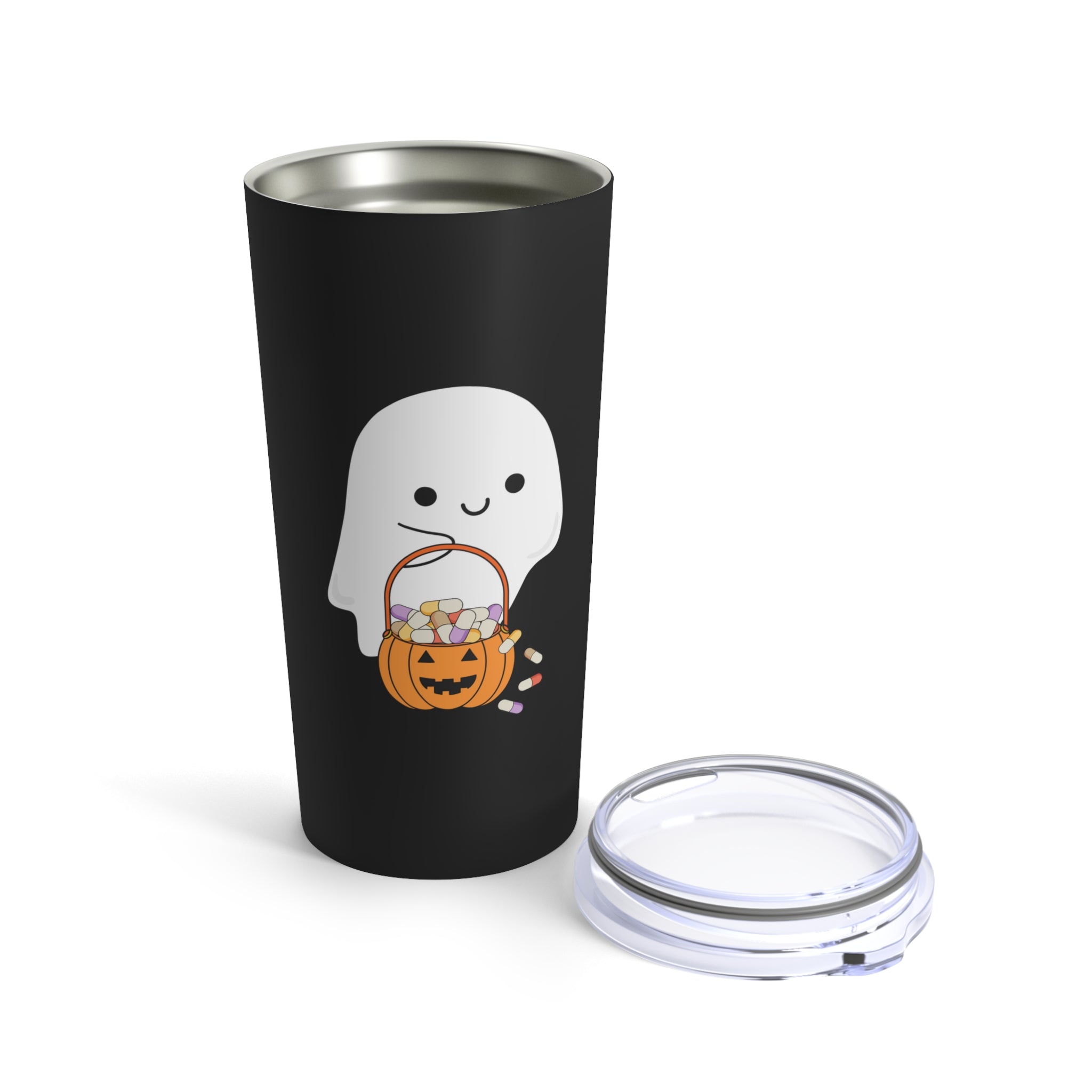 Ghost Trick or Treat Tumbler 20oz- Black