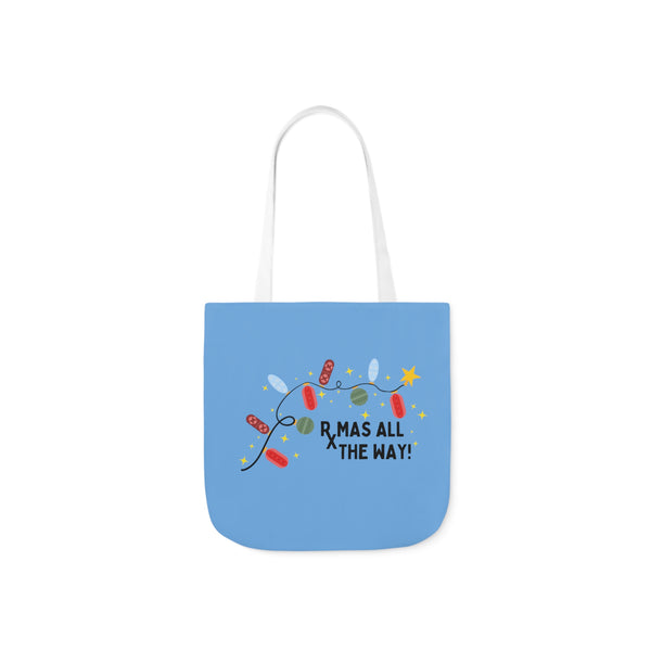 Rxmas all the way! - Polyester Canvas Tote Bag (Blue)