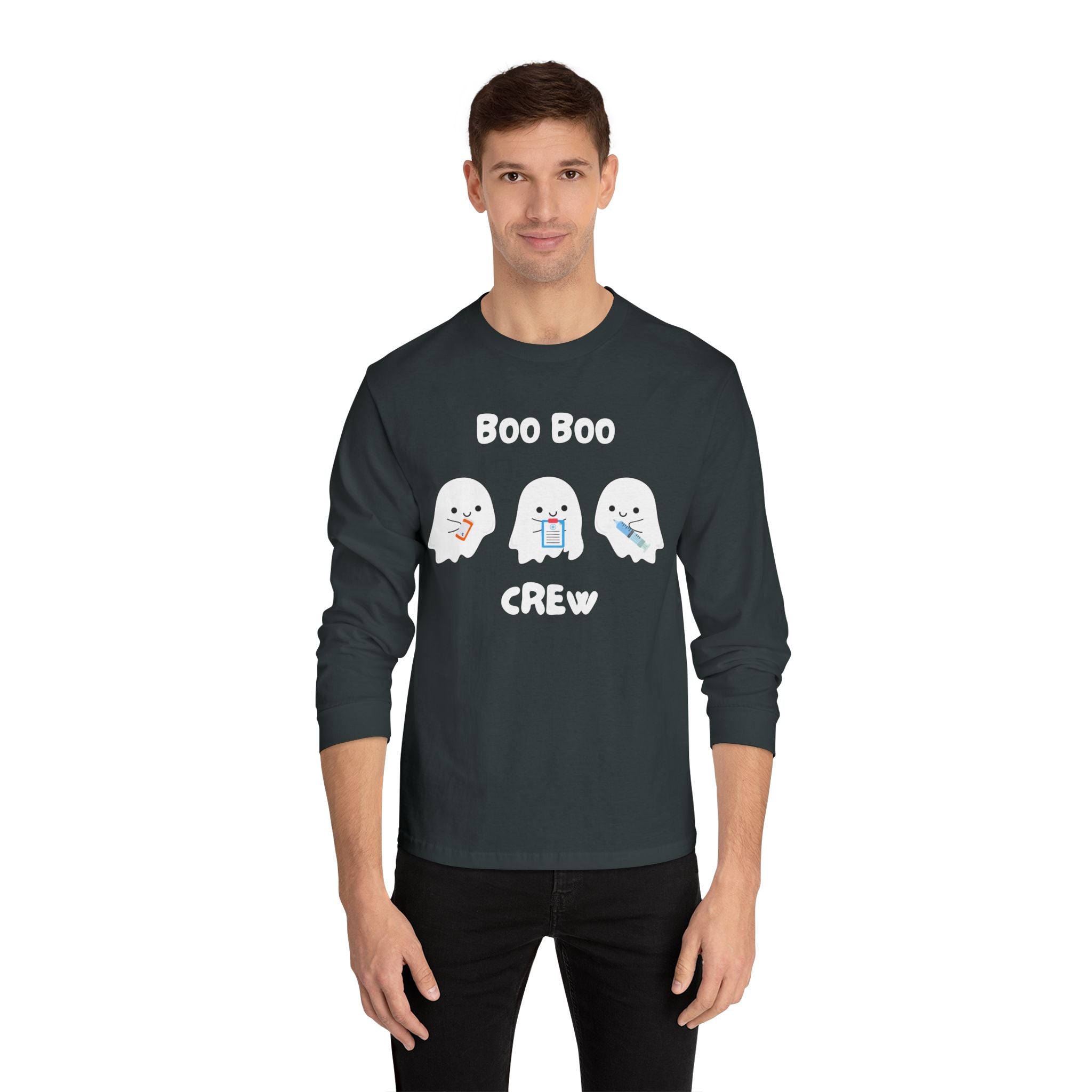 Halloween 2025 Ghost Crew Long Sleeve T-Shirt