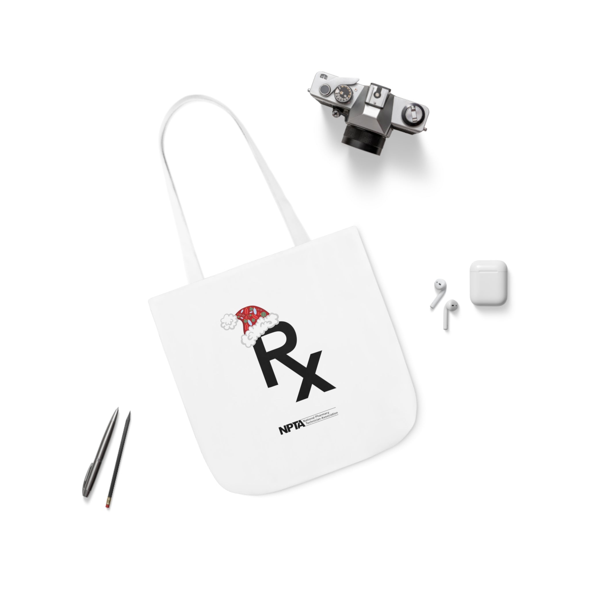 Rx Santa Hat (White) - Polyester Canvas Tote Bag