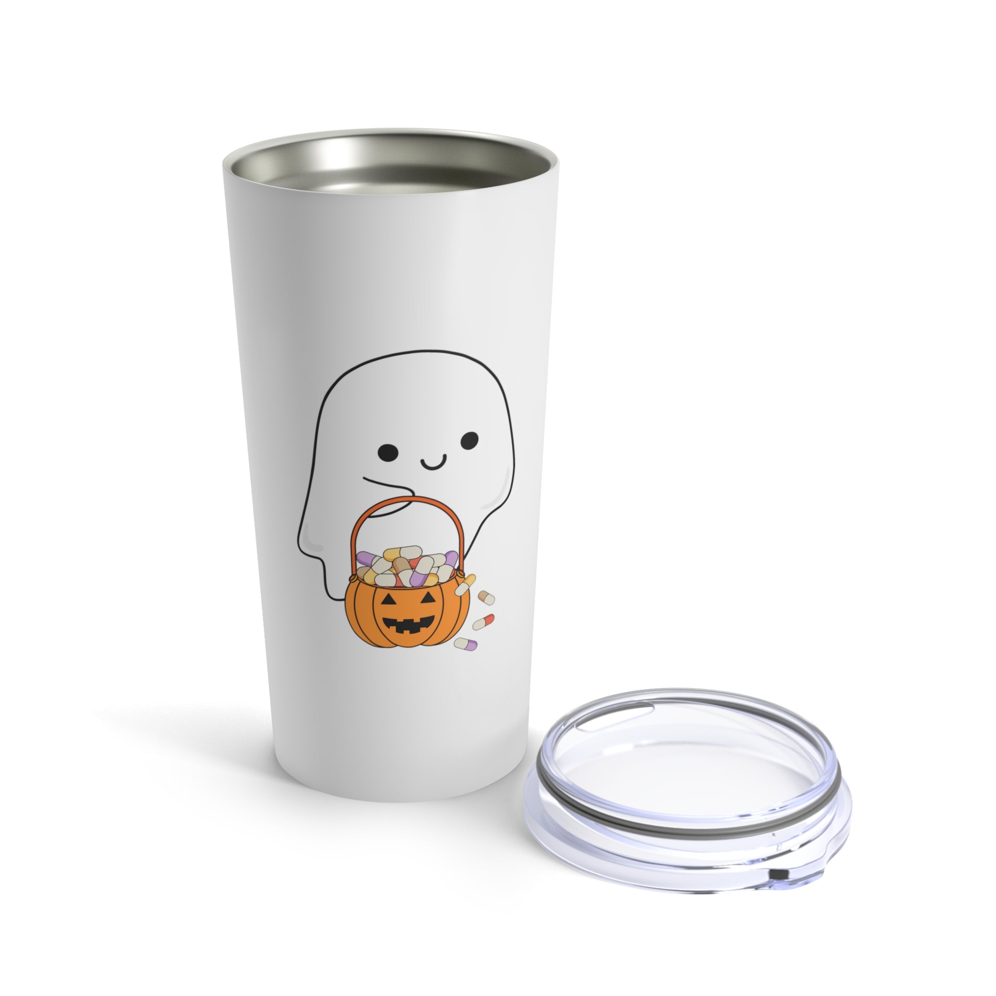 Ghost Trick or Treat Tumbler 20oz- White