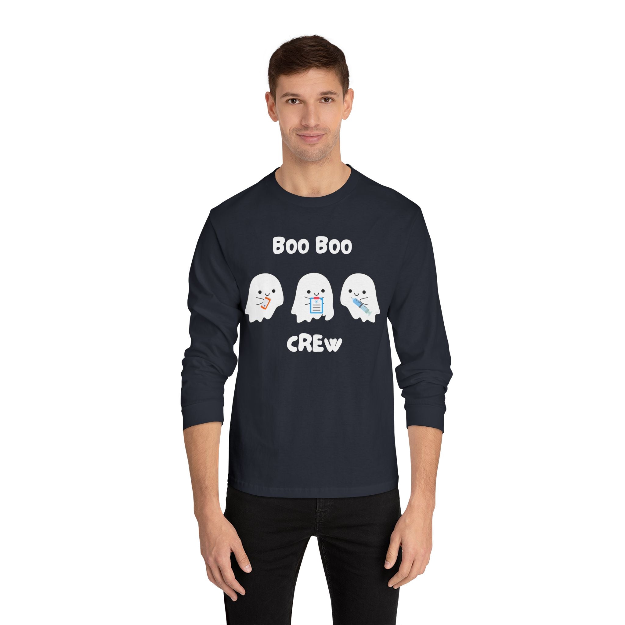 Halloween 2025 Ghost Crew Long Sleeve T-Shirt