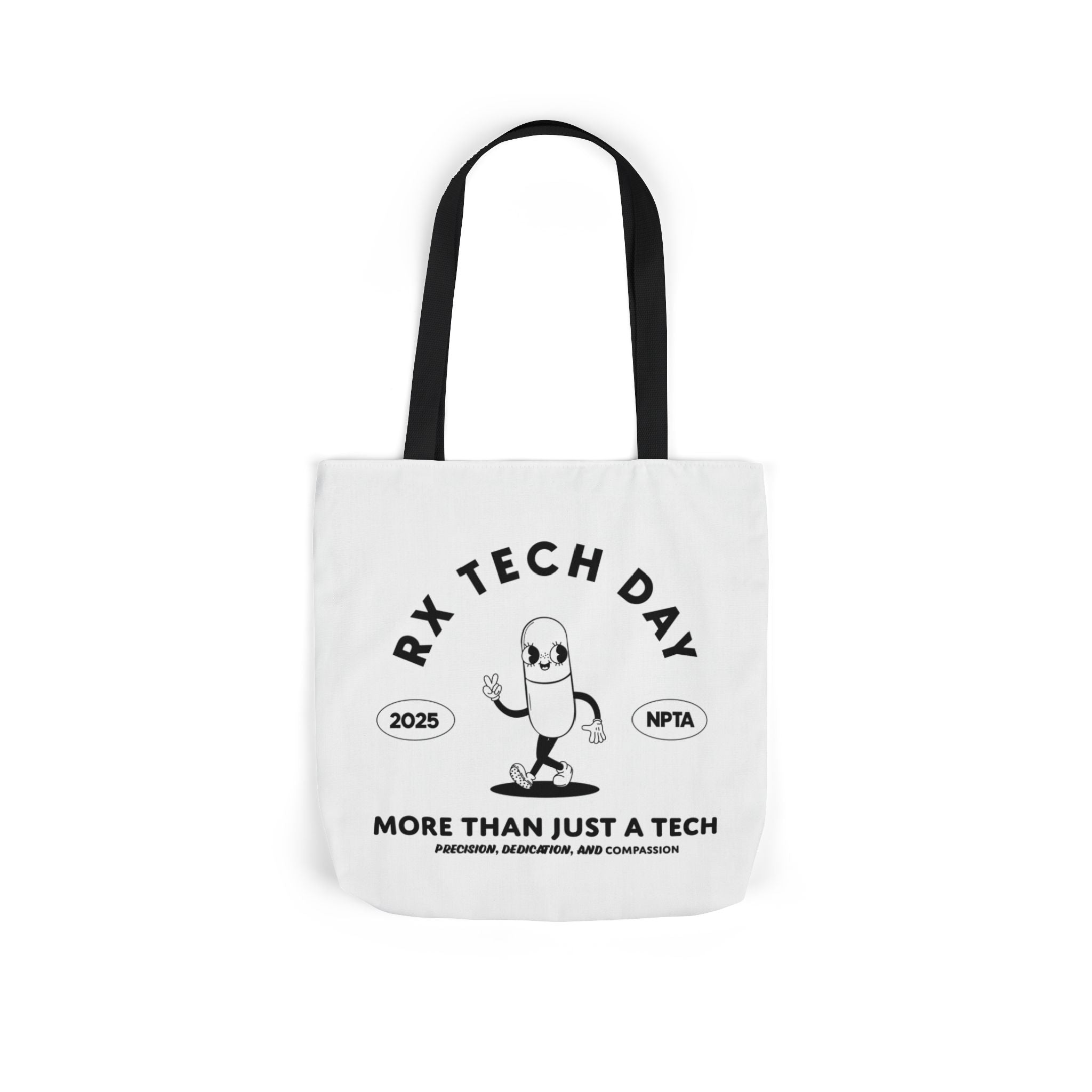 RxTech Day 2025 Pill Mascot - Polyester Canvas Tote Bag