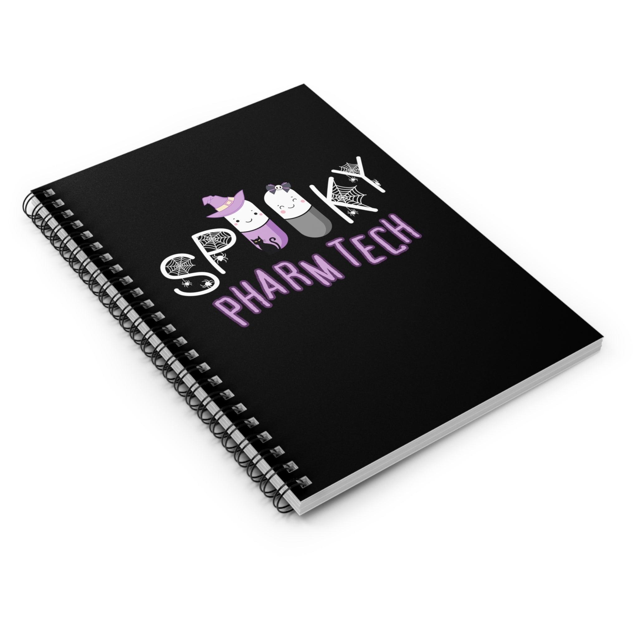 Spooky Pharm Tech "Spider Webs" Notebook- Black