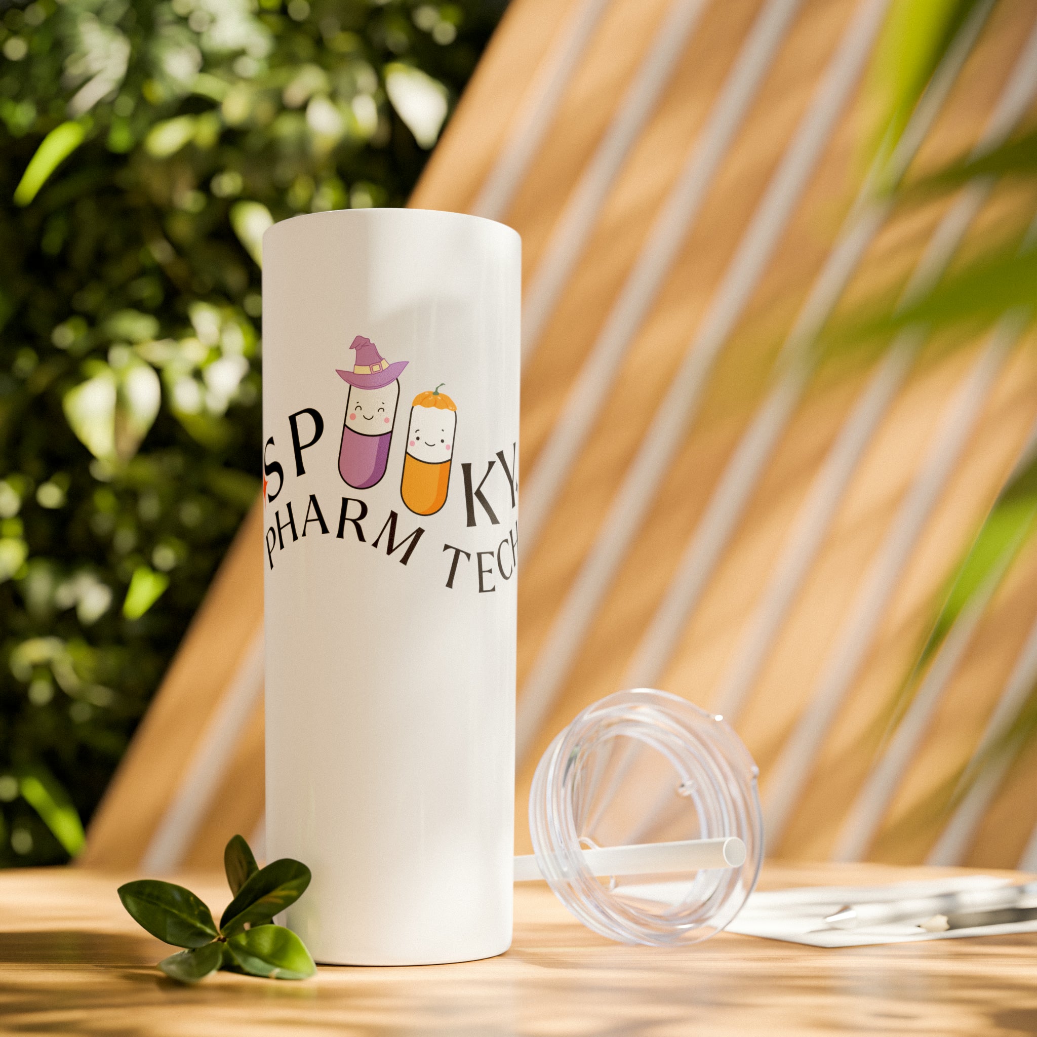 Spooky Pharm Tech Skinny Tumbler with Straw, 20oz