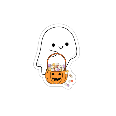 Ghost Trick or Treat Sticker