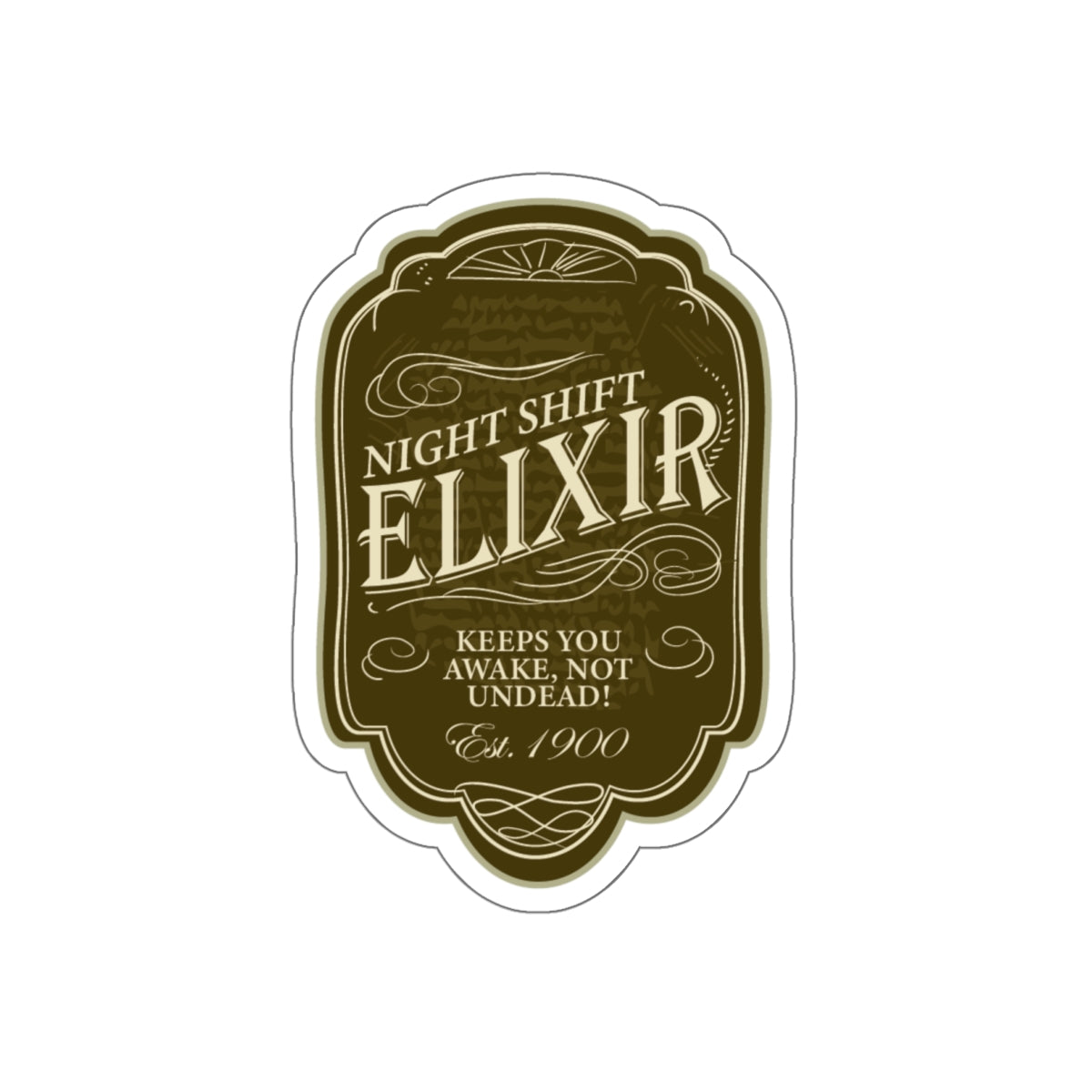 Night Shift Brown Sticker // Halloween