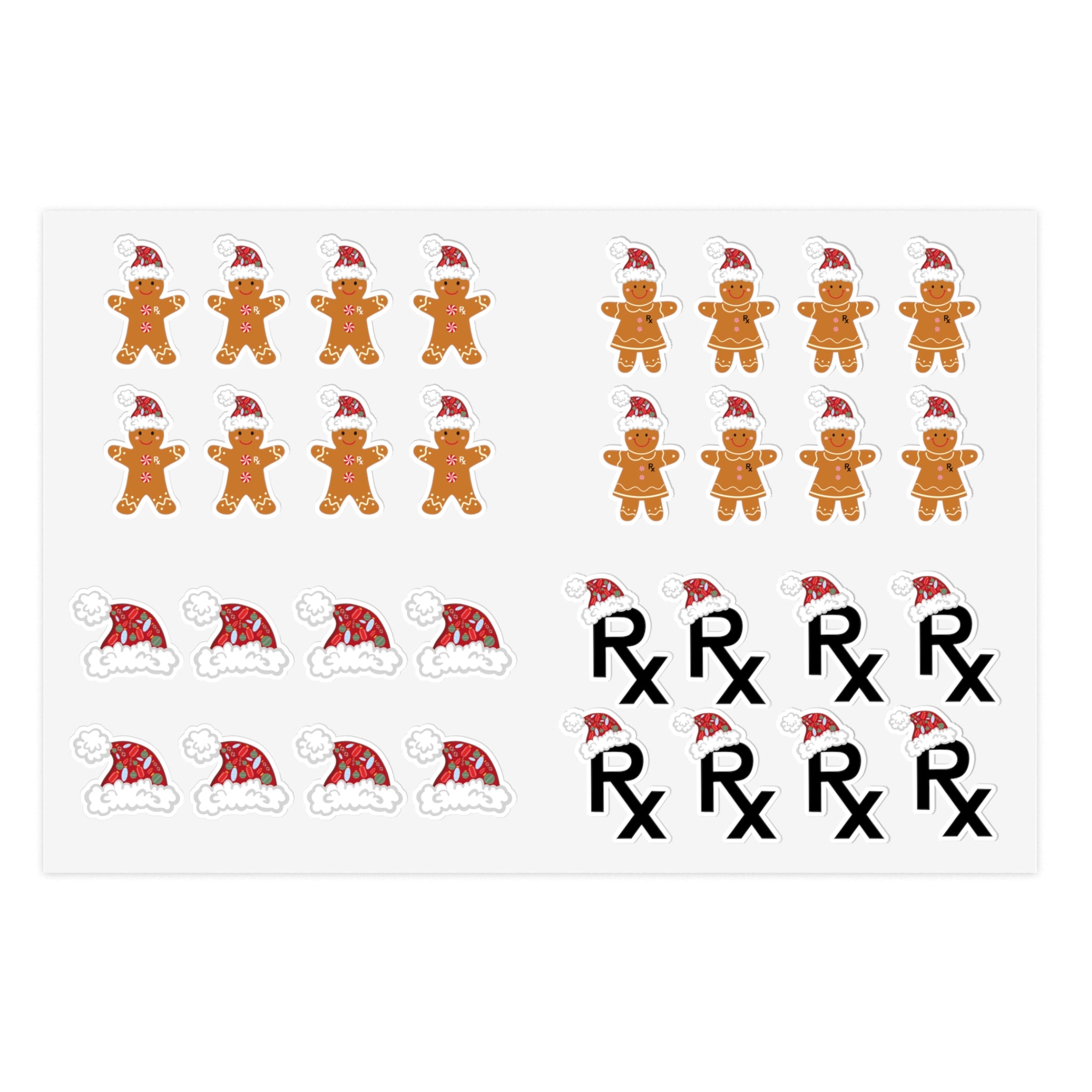 Rx Gingerbreads - Sticker Sheet (Sticker Badges)
