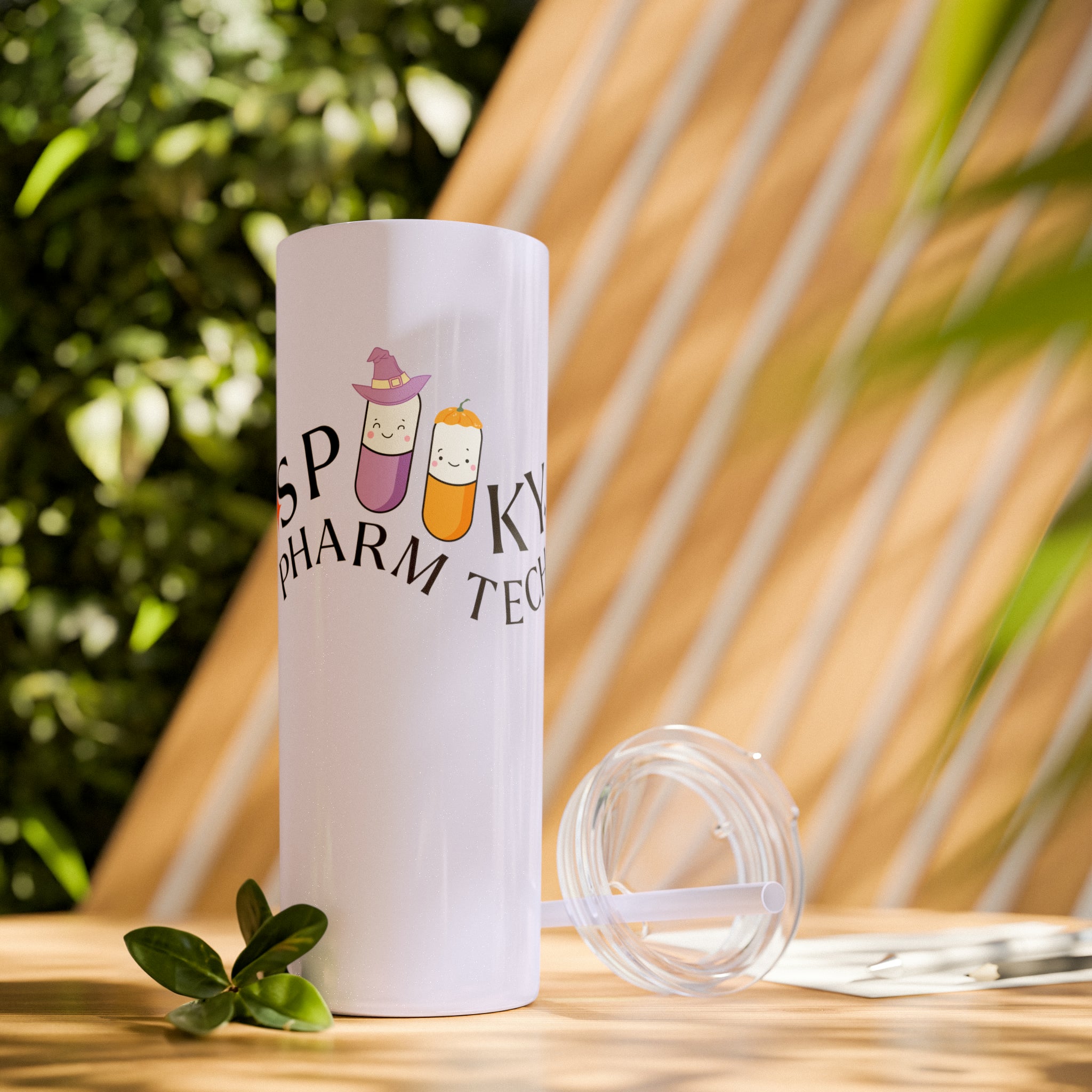 Spooky Pharm Tech Skinny Tumbler with Straw, 20oz