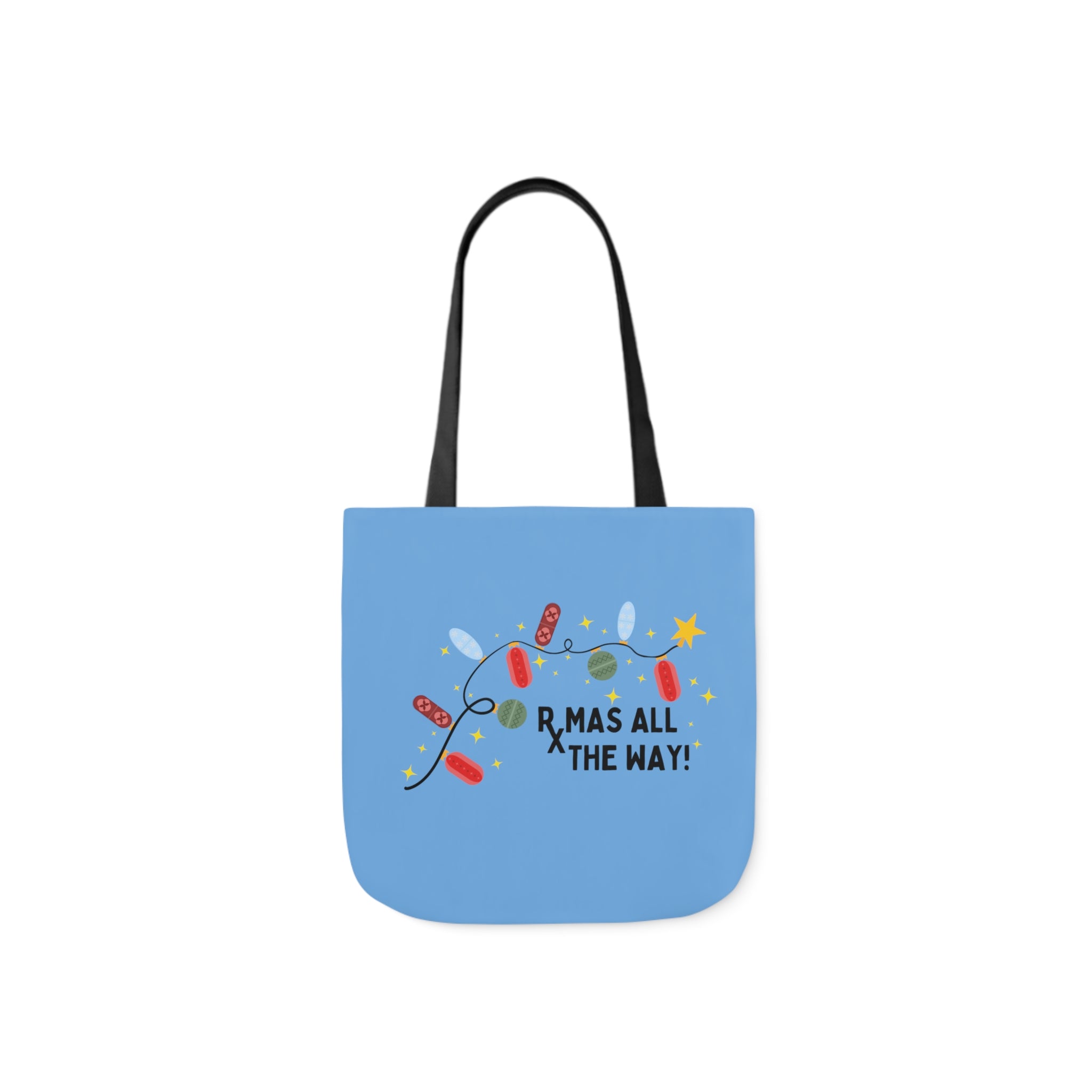 Rxmas all the way! - Polyester Canvas Tote Bag (Blue)