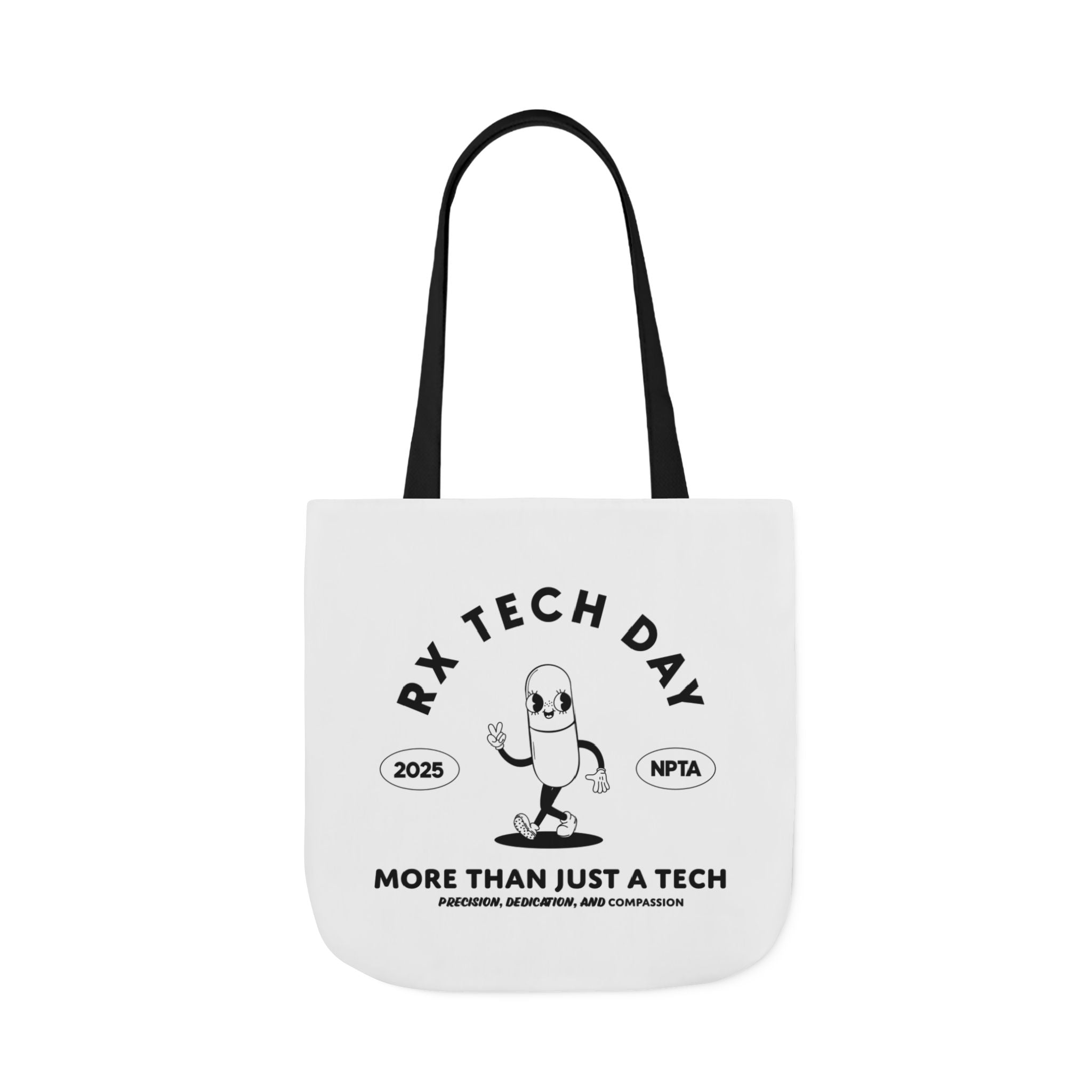 RxTech Day 2025 Pill Mascot - Polyester Canvas Tote Bag