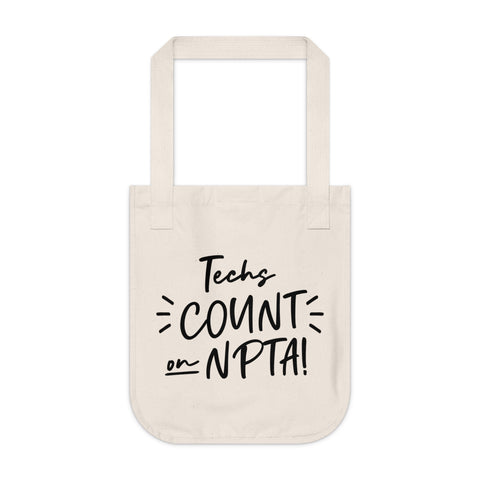 Techs Count on NPTA - Organic Canvas Tote Bag