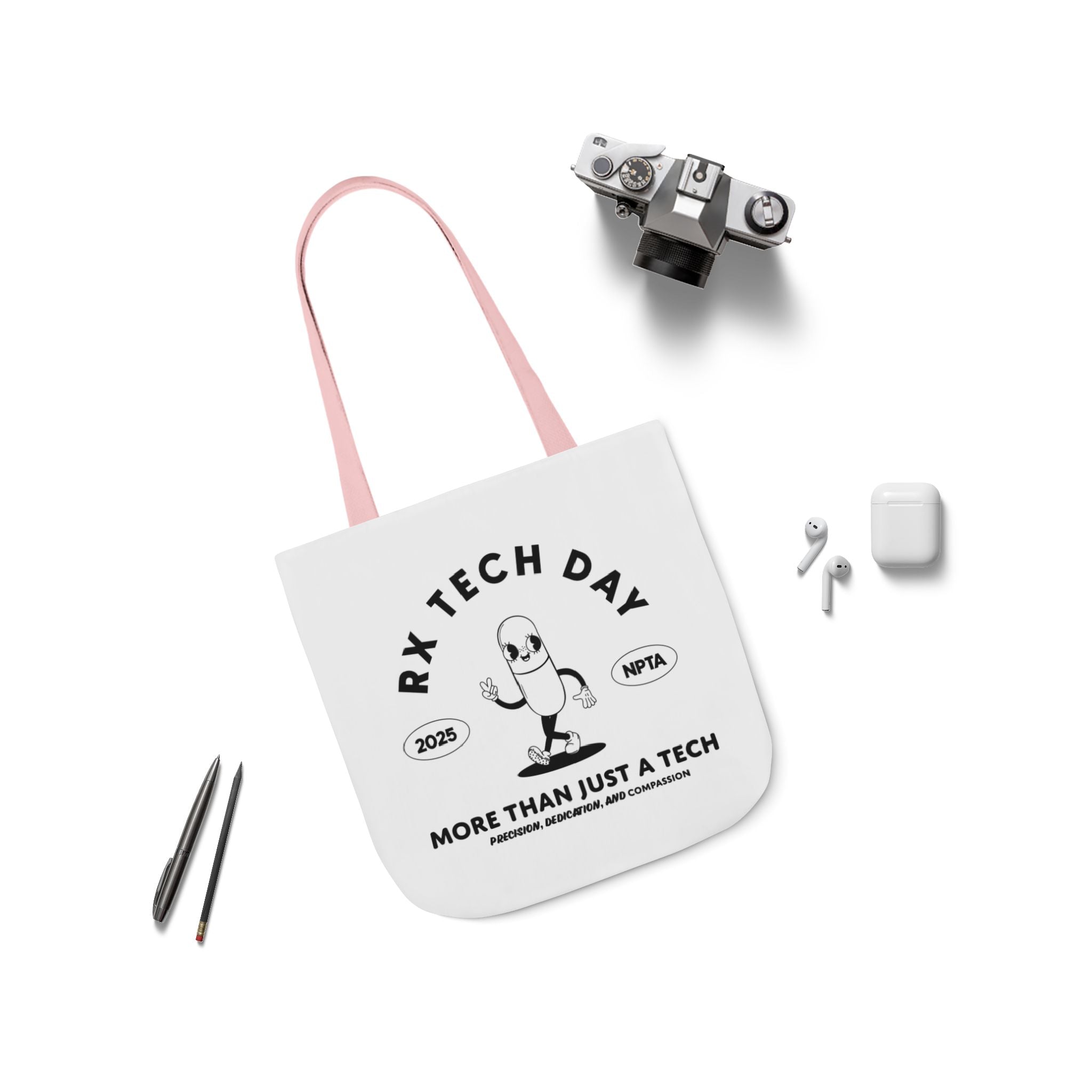 RxTech Day 2025 Pill Mascot - Polyester Canvas Tote Bag