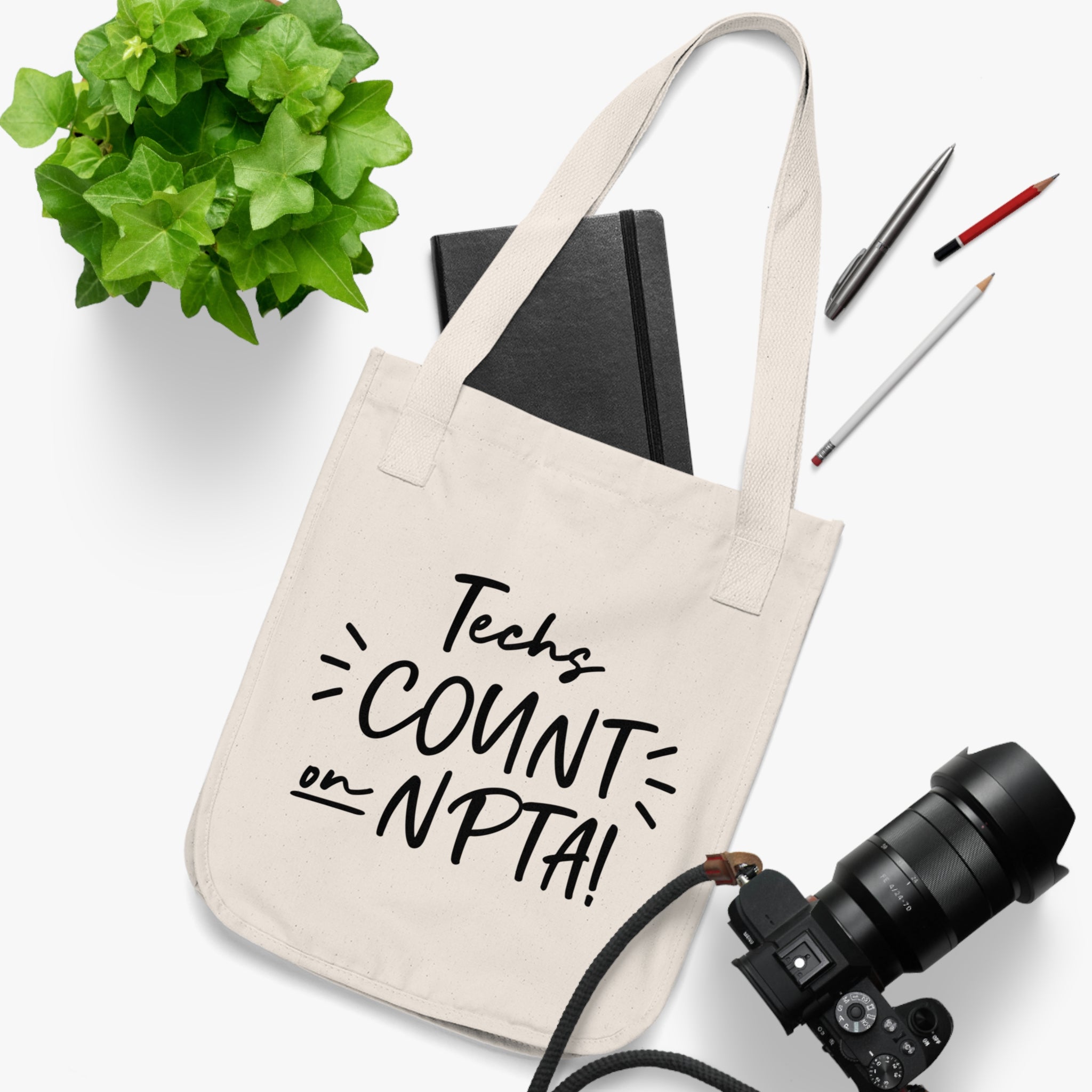 Techs Count on NPTA - Organic Canvas Tote Bag