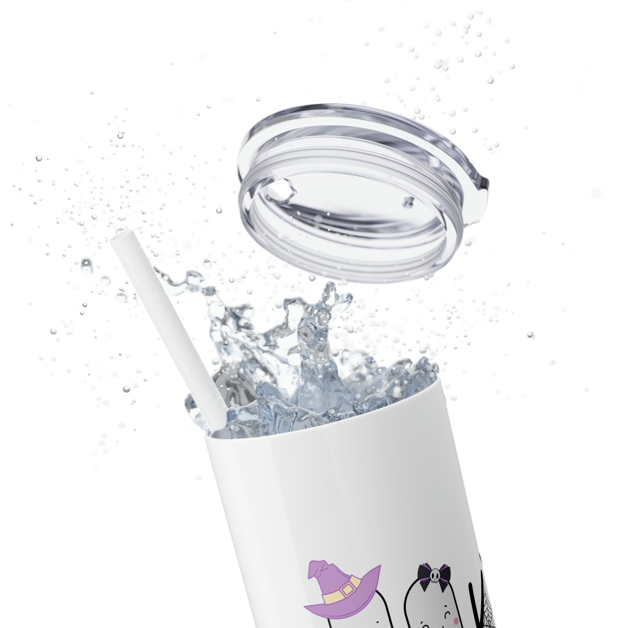 Spooky Pharm Tech "Spider Webs" Skinny Tumbler with Straw, 20oz