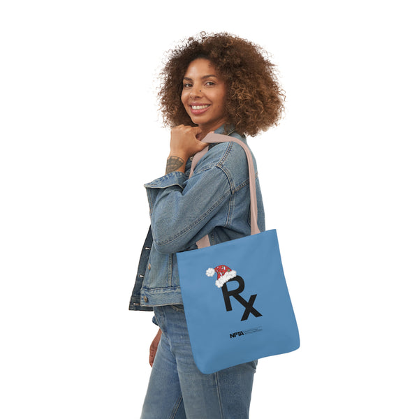 Rx Santa Hat (Blue) - Polyester Canvas Tote Bag