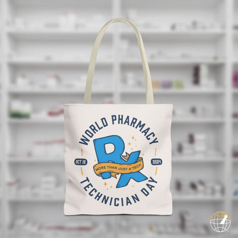 More Than Just A Tech: Pharmacy Technician Day 2024 Tote Bag // Rx Symbol Edition