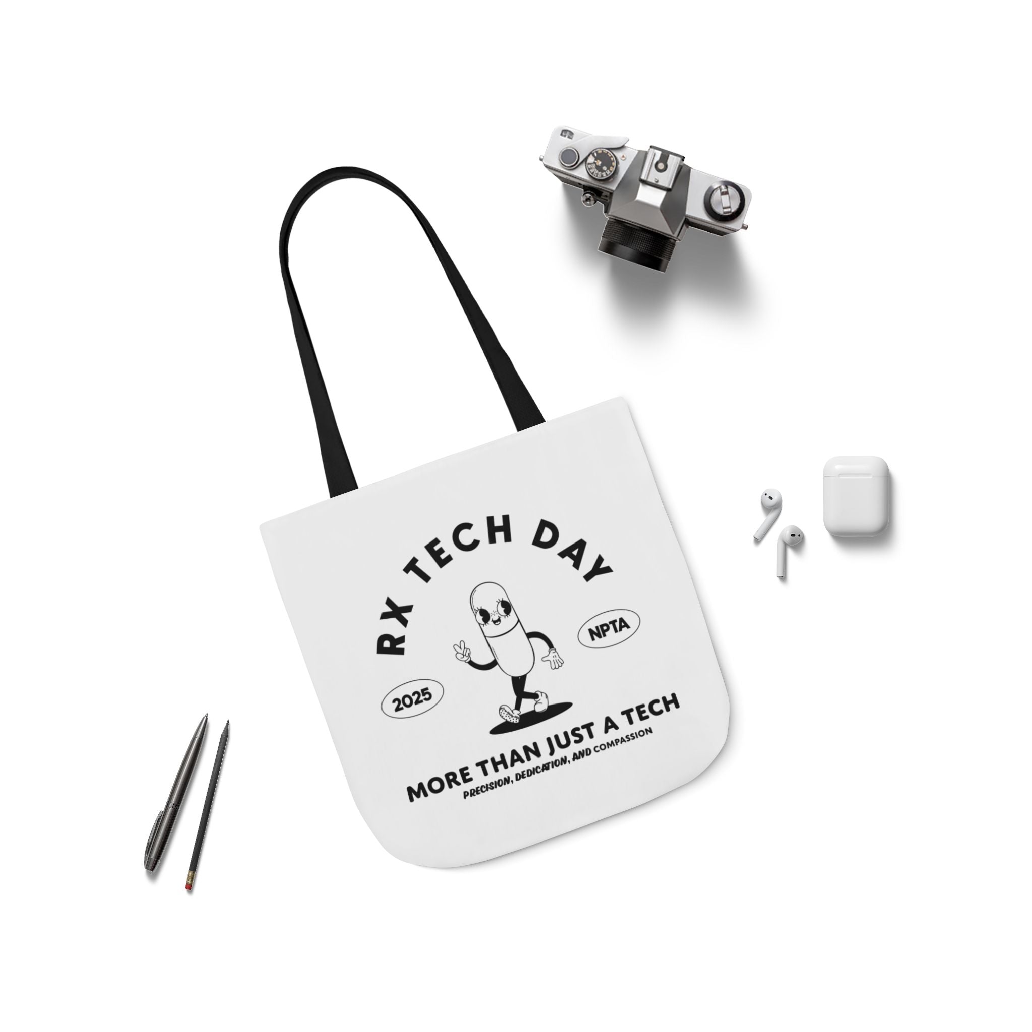 RxTech Day 2025 Pill Mascot - Polyester Canvas Tote Bag