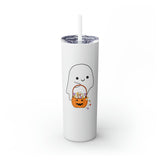 Ghost Trick or Treat Skinny Tumbler with Straw, 20oz