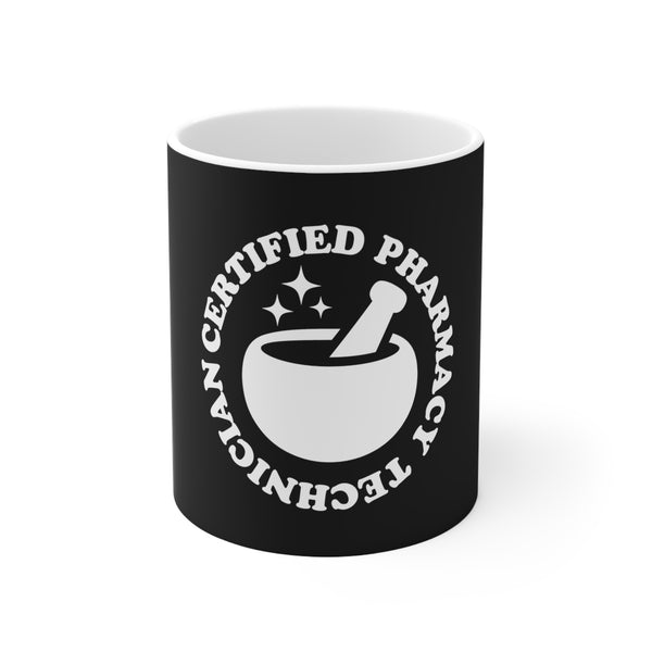 CPhT Mortar & Pestle Ceramic Mug 11oz- Black