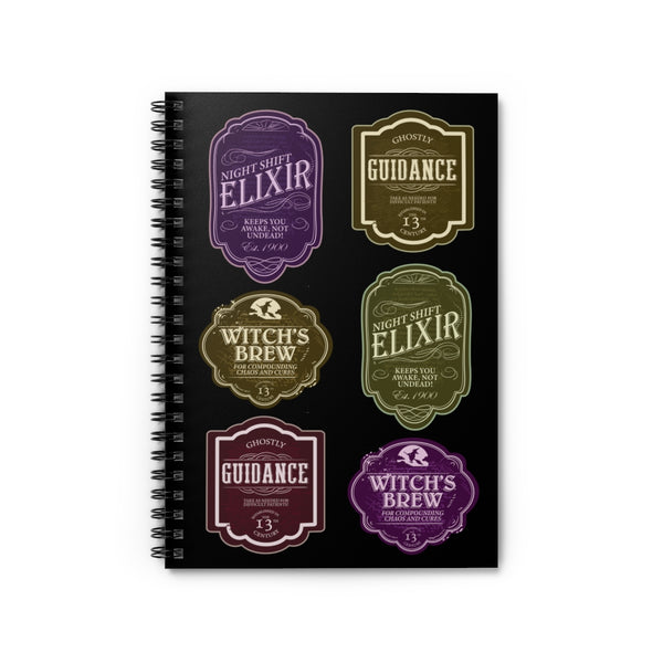 Apothecary Labels Journal - Black // Halloween