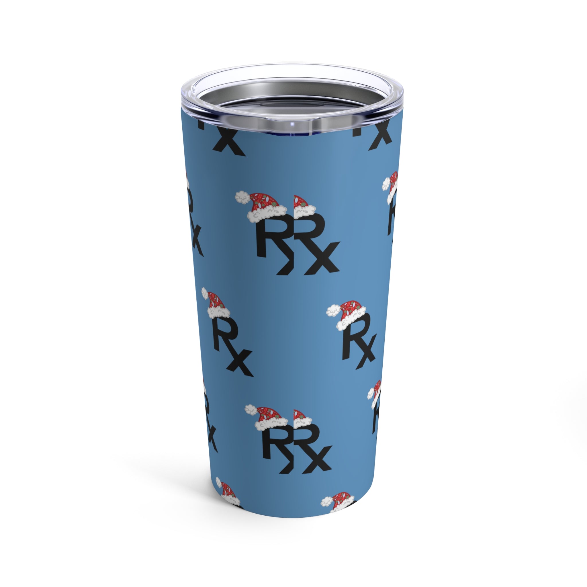 Rx Santa Hat - Tumbler 20oz (Blue Pattern)