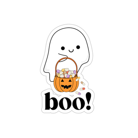 Ghost Trick or Treat "Boo!" Sticker