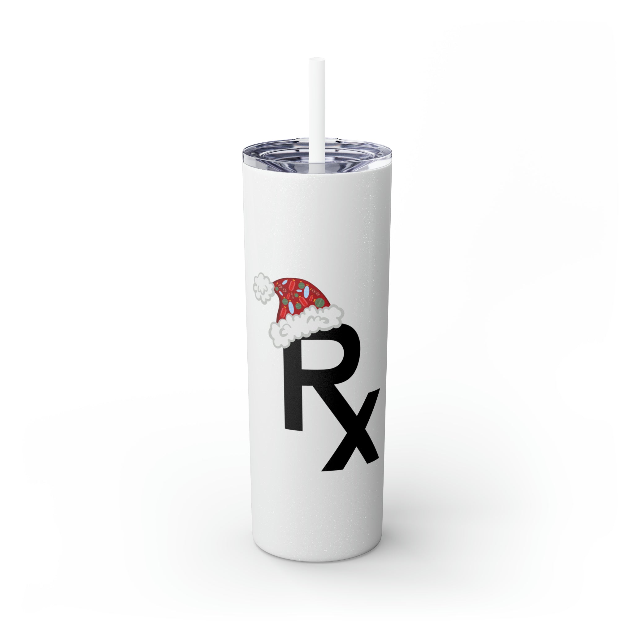 Rx Santa Hat - Skinny Tumbler with Straw, 20oz