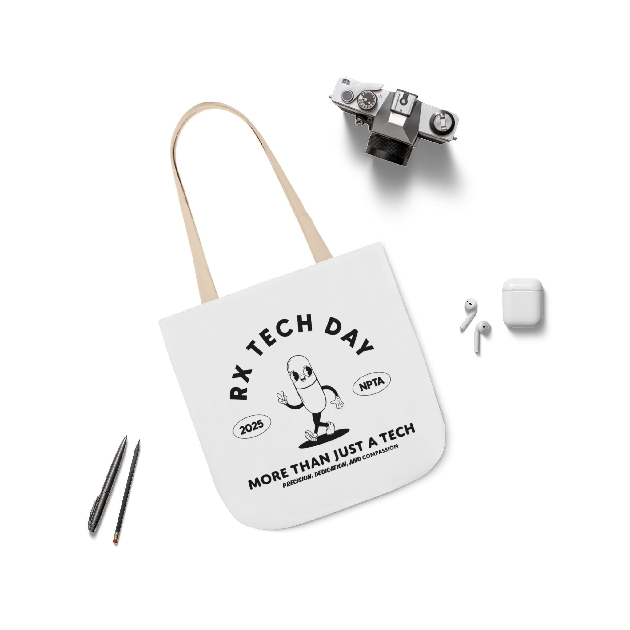 RxTech Day 2025 Pill Mascot - Polyester Canvas Tote Bag