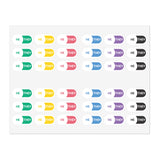 He/They Pronoun Stickers for Badge - Pharmacy Pills  - Sticker Sheet