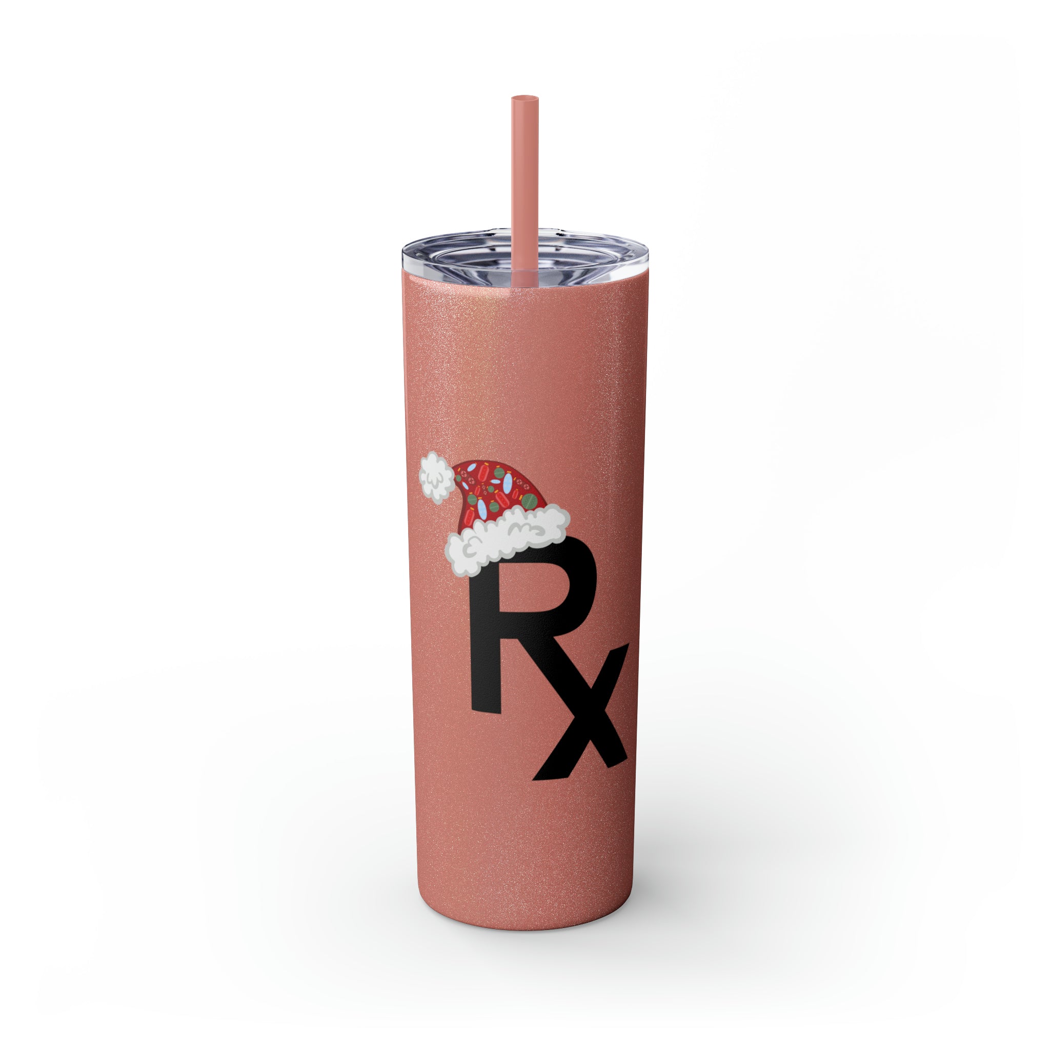 Rx Santa Hat - Skinny Tumbler with Straw, 20oz