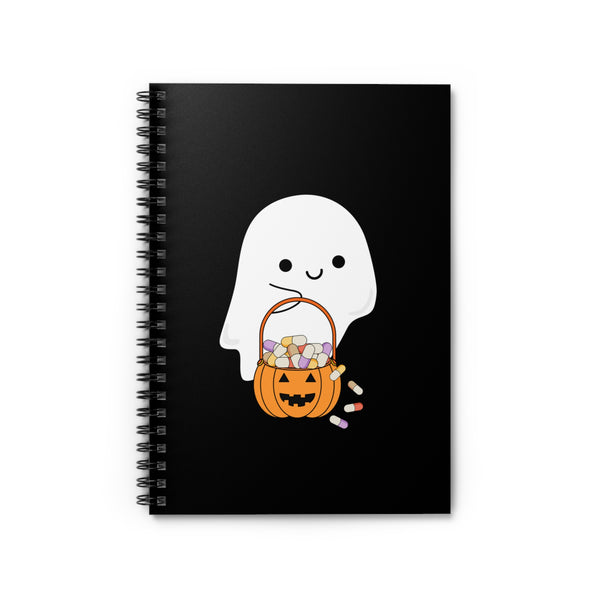 Ghost Trick or Treat Notebook- Black