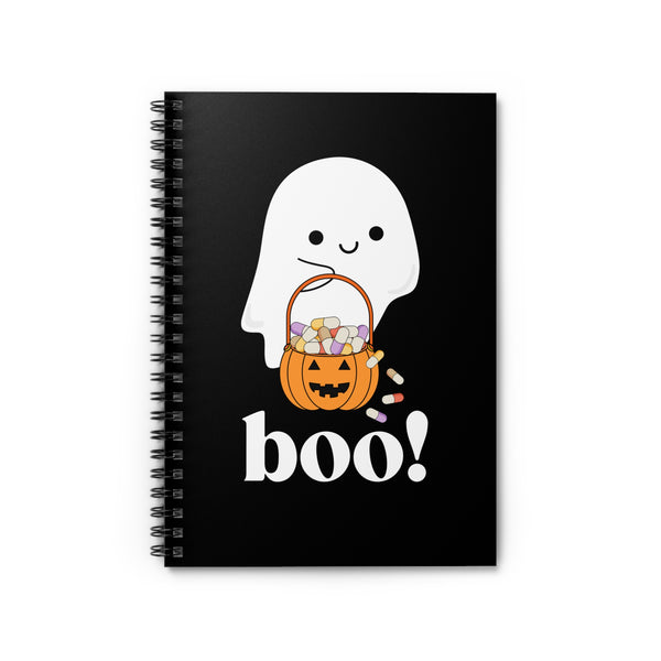 Ghost Trick or Treat "Boo!" Notebook- Black