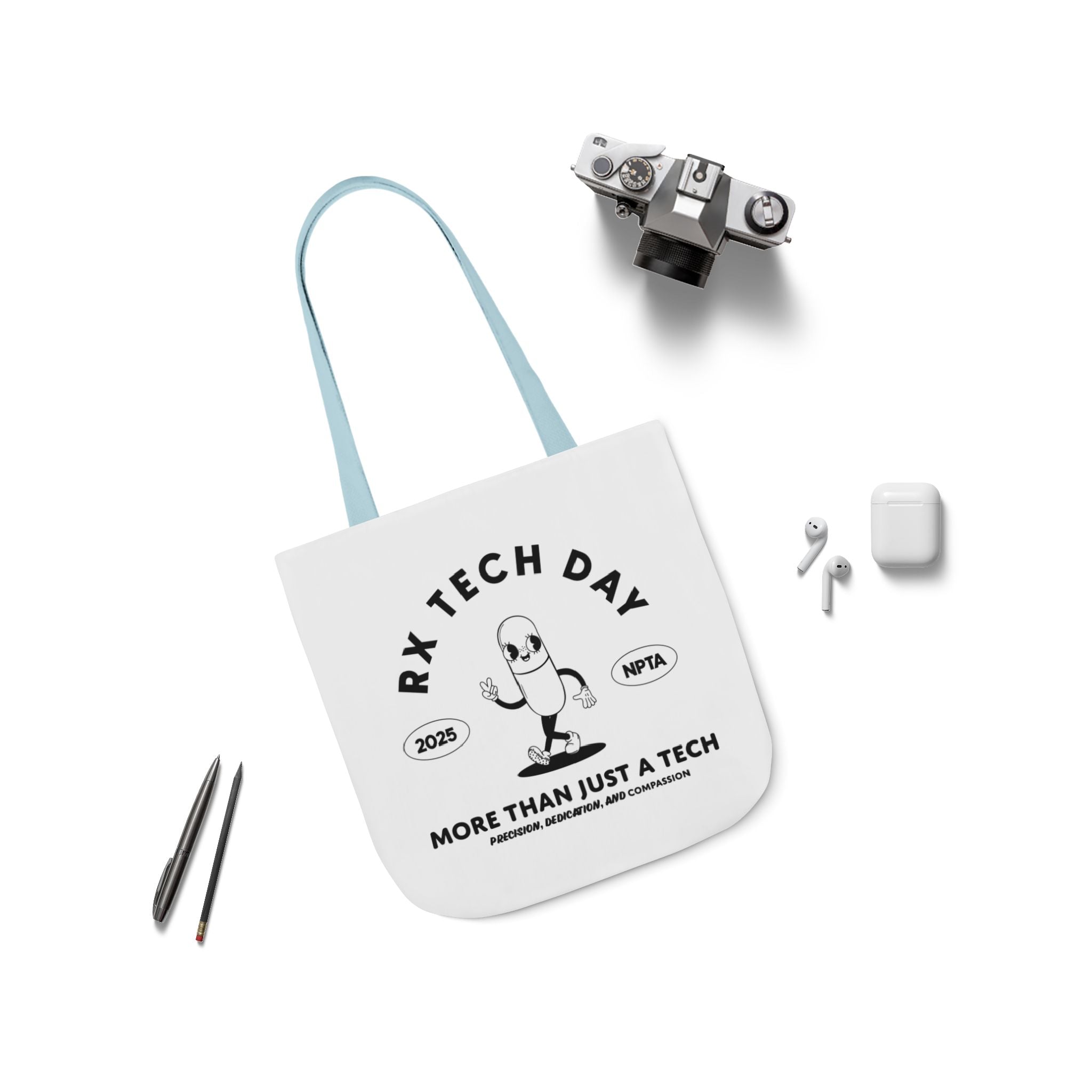 RxTech Day 2025 Pill Mascot - Polyester Canvas Tote Bag