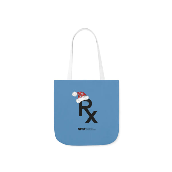 Rx Santa Hat (Blue) - Polyester Canvas Tote Bag