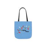 Merry Rxmas Polyester Canvas Tote Bag (Blue)