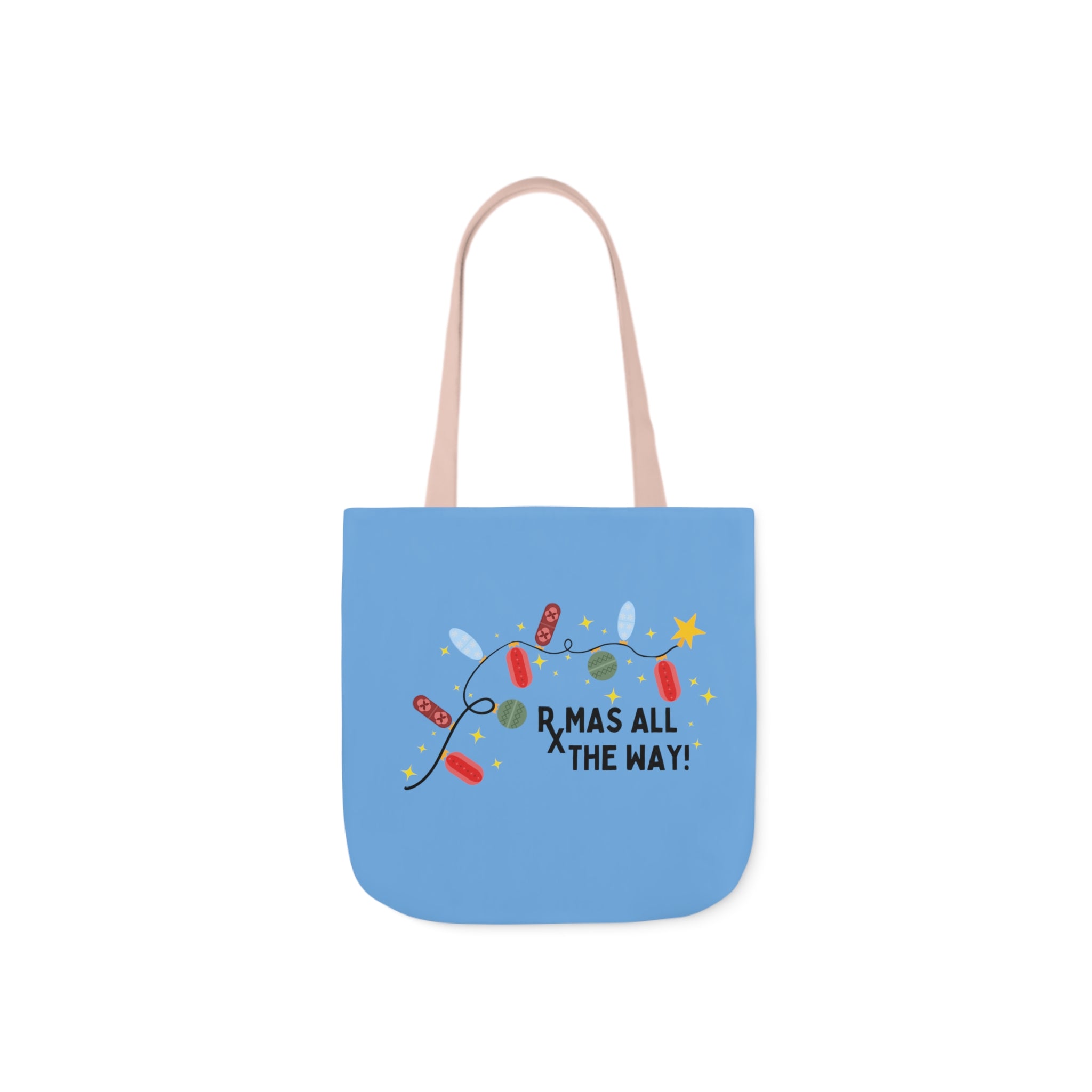 Rxmas all the way! - Polyester Canvas Tote Bag (Blue)