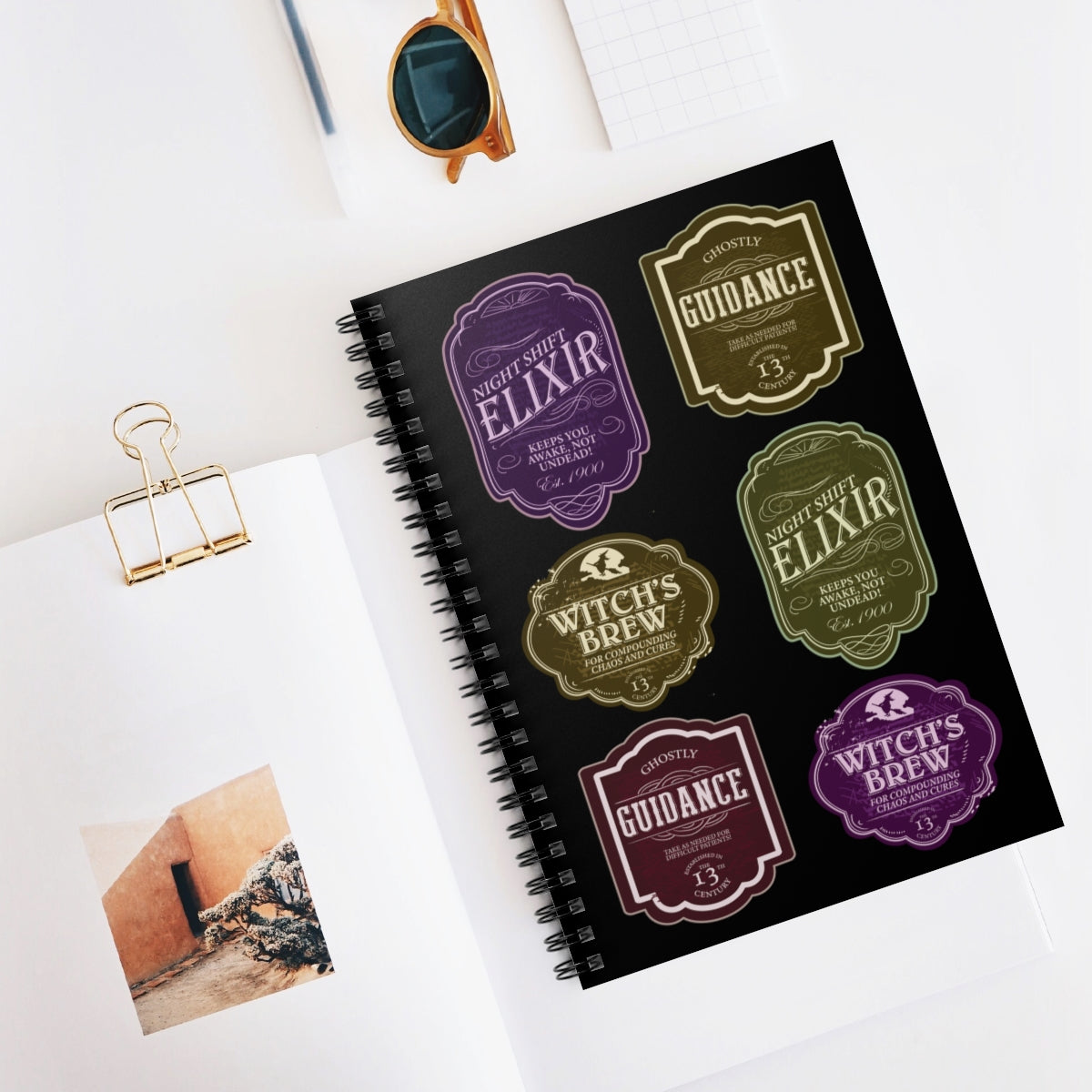 Apothecary Labels Journal - Black // Halloween