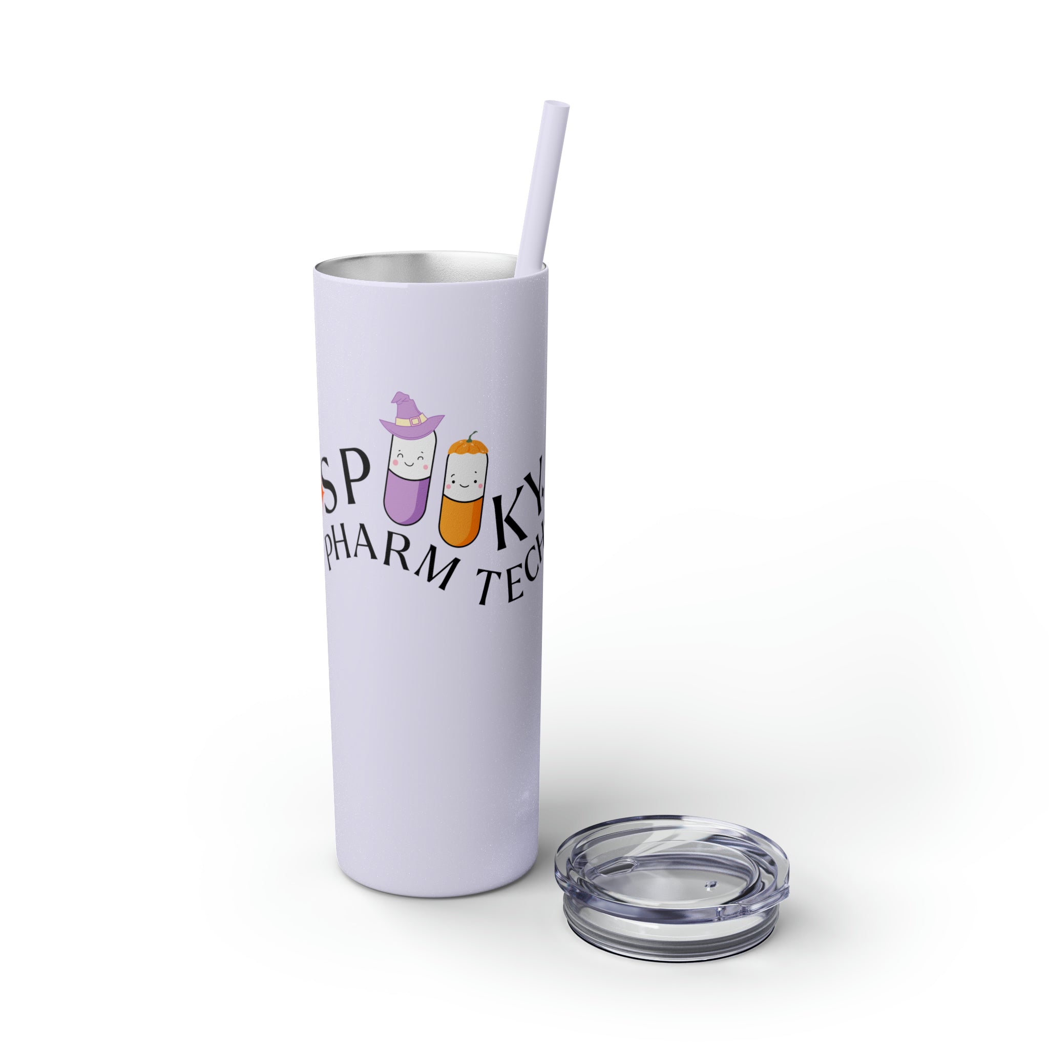 Spooky Pharm Tech Skinny Tumbler with Straw, 20oz